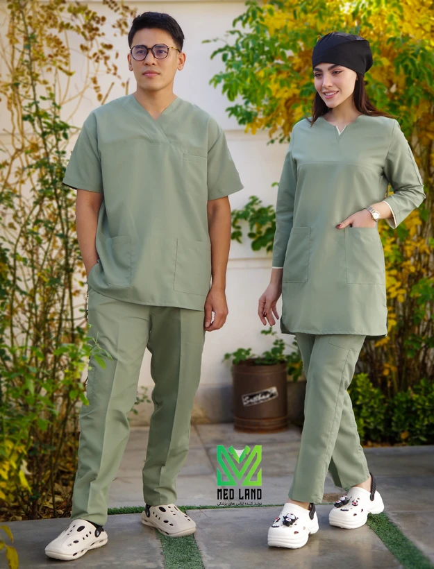 اسکراب و شلوار یقه کوبایی زنانه