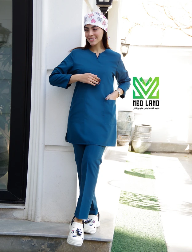 اسکراب شلوار یقه کوبایی زنانه