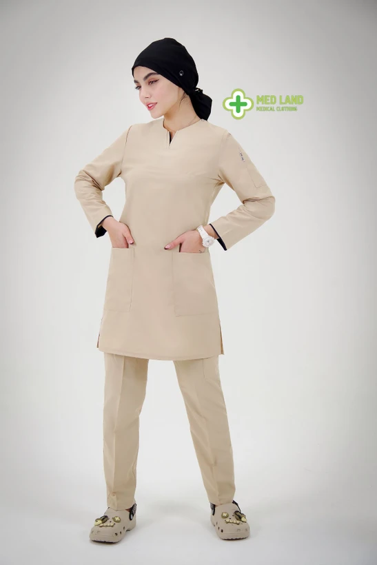 اسکراب و شلوار یقه کوبایی زنانه