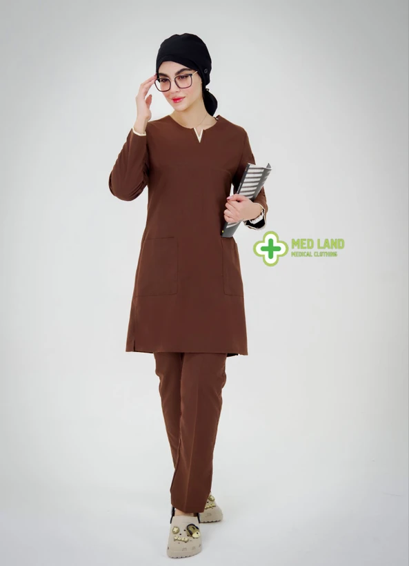 اسکراب و شلوار یقه کوبایی زنانه