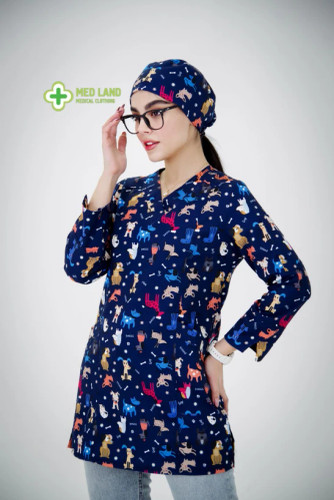 اسکراب تک زنانه طرح دامپزشکی