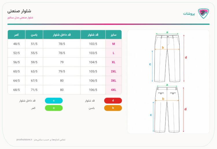 کاپشن شلوار صنعتی پروشات مدل سناتور